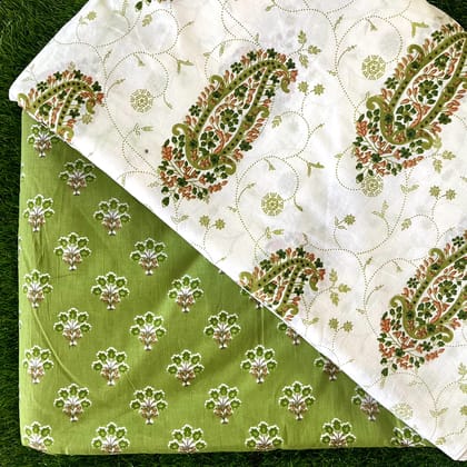Pure cotton top and bottom set (2.5 mtr top, 2.5 mtr bottom)-As shown in picture / 2.5 mtr each / Pure cotton