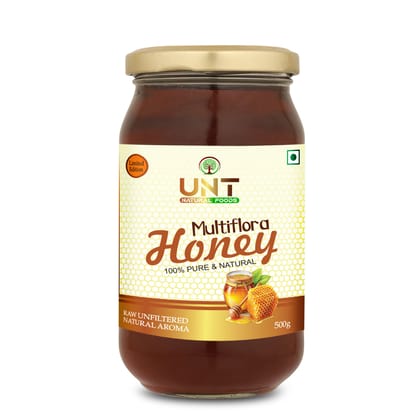 Pure Multiflora Honey  – 500g | 100% Natural, Raw & Unprocessed | Rich in Antioxidants & Energy | No Added Sugar or Preservatives