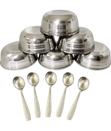 Dynore Soup Serving Set Stainless Steel Soup Bowl 220 mL ( Set of 12 )