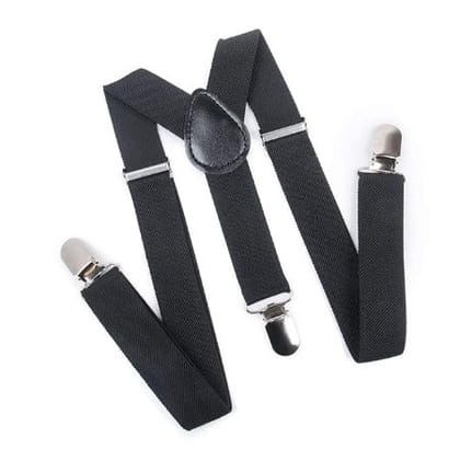 Adjustable Suspender for Unisex Kids Y Back  Free Size-Black