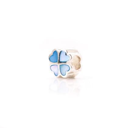 Blue 4 Hearts | 925 Silver charms for Bracelets / Chain-Free / Silver / Modern