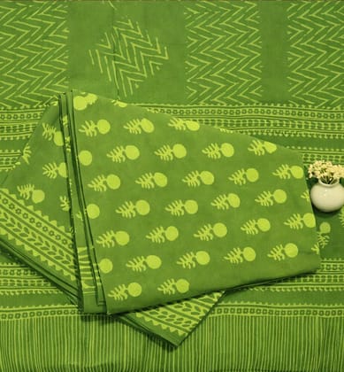 Handcrafted Dabu Print Cotton Dress Material – 3 Piece Set
