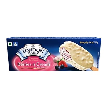 London Dairy Premium Ice Cream Stick - Berrys & Cream, 100 ml Box - 100 mL - 100 mL - One unit