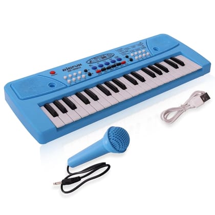 Kids Piano Keyboard with Microphone-37 Keys, 8 Rhythms, 8 Tones with 6 in-Built Demos & Song Recording Feature for Boys & Girls (Blue) Kids Piano Keyboard with Microphone-37 Keys, 8 Rhythms, 8 Tones with 6 in-Built Demos & Song Recording Feature for Boys & Girls (Blue)