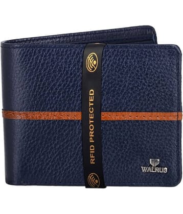 Walrus PU Blue Casual Regular Wallet