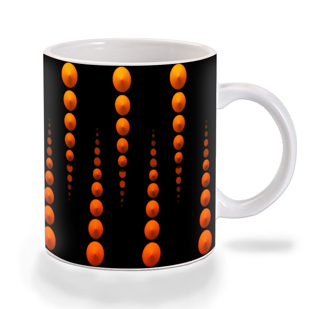 Multicolor Black Orange Pattern Ceramic Mug