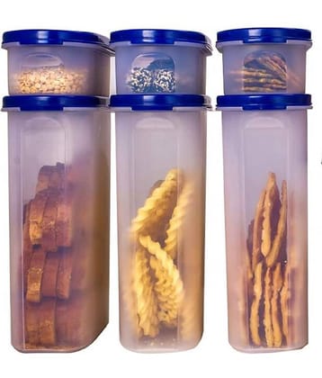 Analog kitchenware - Plastic Navy Blue Food Container ( Set of 6 - 2500 )