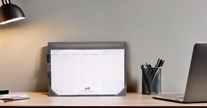 Sukeshcraft Table Planner Calendar January 2025 to December 2025 (18.5"x13"Inch.) (Steel Grey)