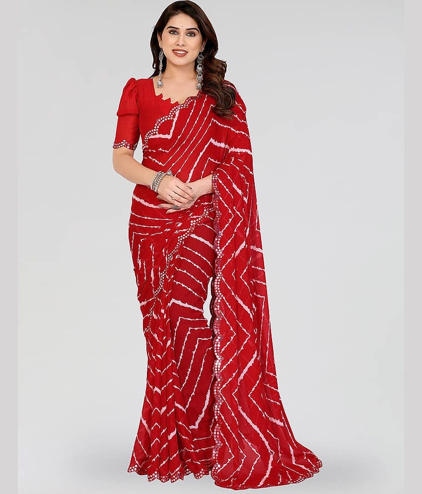 Kashvi Sarees Georgette Printed Kasavu Saree With Unstitched Blouse Piece ( BLACK )