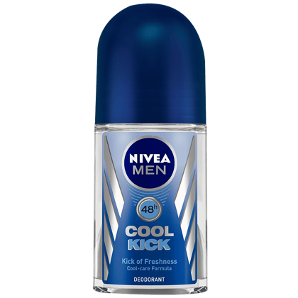 Nivea Men Cool Kick Deodorant Roll On - 48H Long Lasting Freshness, 50 Ml