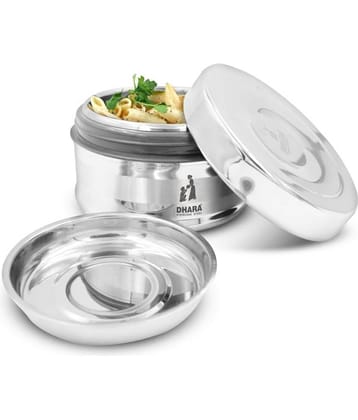 Dhara Stainless Steel 800 ML All Steel Silver Food Container ( Set of 1 )