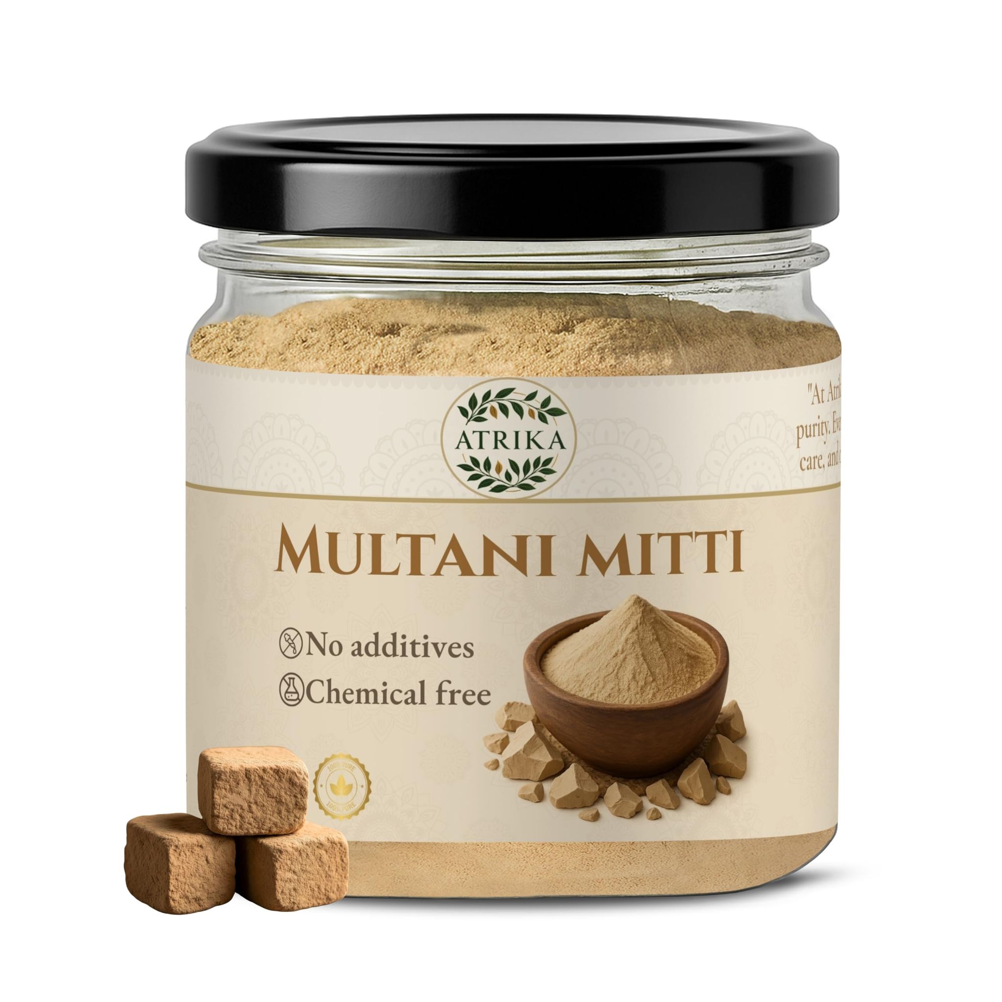 Atrika Multani Mitti Powder 250g | Pure Natural Clay for Face Pack, Tan Removal, Oil Control & Acne Care | Herbal Hair & Skin Care