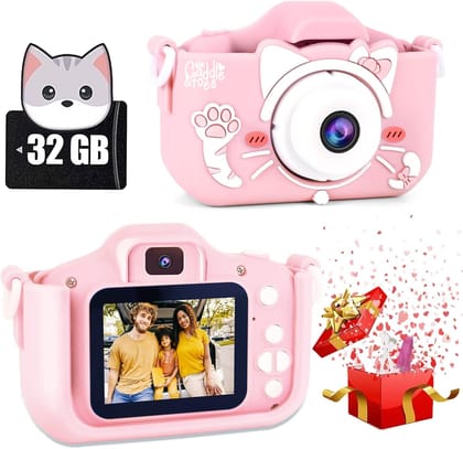 CADDLE & TOES 40 MP Camera for Kids 4-15, 1080P HD 2.0 Inch Screen, 32GB SD Card, Birthday Christmas Gifts for Girls (Pink Paw) CADDLE & TOES 40 MP Camera for Kids 4-15, 1080P HD 2.0 Inch Screen, 32GB SD Card, Birthday Christmas Gifts for Girls (Pink Paw