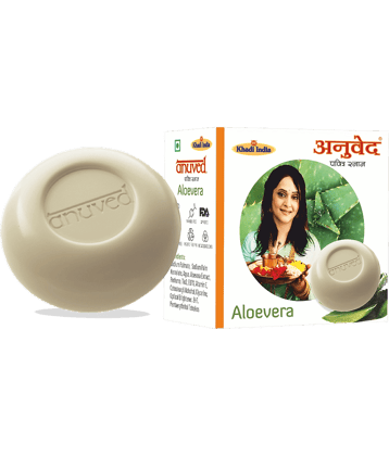 ANUSPA Anuved Herbal Aloe vera  Soap Effective Cleanser & Skin Moisturizer. Bathing Bar (Each 125) g Pack of 6