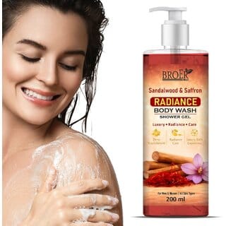 Broer Radiance Body Wash with Sandalwood & Saffron for Smooth Skin (200 ml)