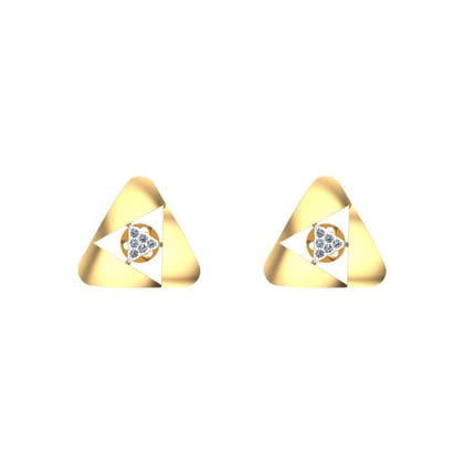 Senco Gold Triangular Zone Diamond Studs (4 gram / 0.09 Ct / HI-SI / 18K Yellow Gold)