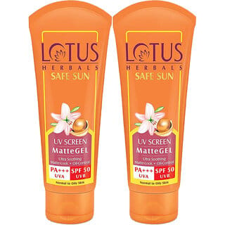 Lotus Herbals Safe Sun Uv Screen Matte Gel Spf 50 Paraben Free, Cruelty Free, Matte Gel  Pa+++ 50Gm ( Pack Of 2 )