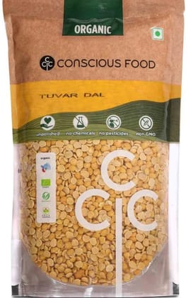 Conscious Food Pigeon Pea   Tuvar Dal 1kg Organic