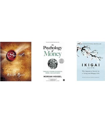 ( Combo Of 3 Books ) The Secret & The Psychology of Money & Ikigai The Japanese secret to a long and happy life Paperback , Book , English , By Byrne Rhonda , Housel Morgan ,Hector Garcia