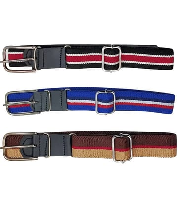 Zacharias Boy's Stretchable Striped Cotton Belt for kids (A-05_Multicolor_Pack of 3) ( 1-4 Years)