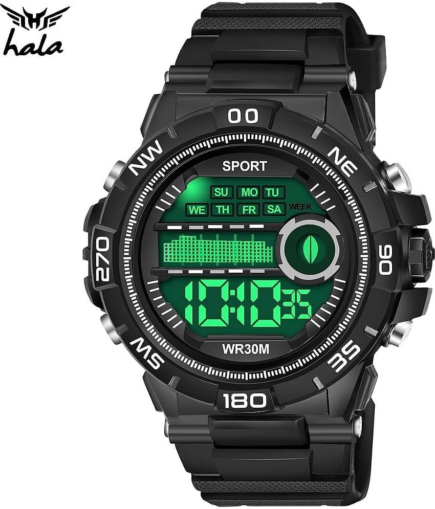 Hala - Black Silicon Digital Men's Watch