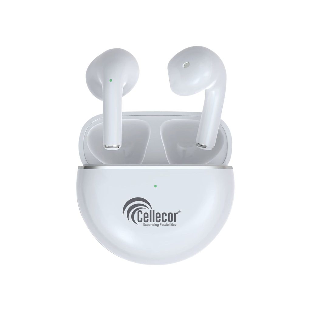 CELLECOR BroPods CB02+ Waterproof TWS with 25 Hours Playtime, Automatic Pairing, ENC Bluetooth Headset (White )
