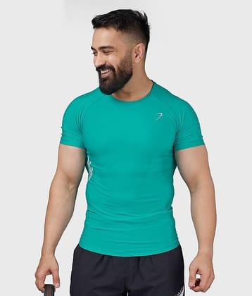 Fuaark Sea Green Nylon Slim Fit Men's Sports T-Shirt ( Pack of 1 )