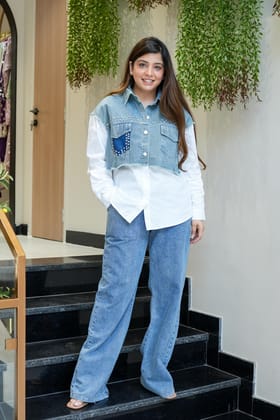 Camo Denim On Denim Cord Set-S-M