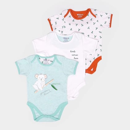 Tiny Tog Knitted Unisex Romper - Koala (Pack of 3)-0-2 M / Multicolor