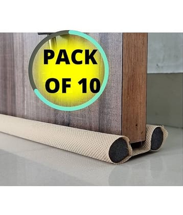 Door Bottom Sealing Strip Guard for Home Twin Under Door Draft Fabric Cover Gap Sealer - Stops Light/Dust/Cool-Hot Air Escape Sound-Proof Reduce Noise (Size-39 inch) -PACK OF 10 Floor Mounted Door Stopper  (CREAM)