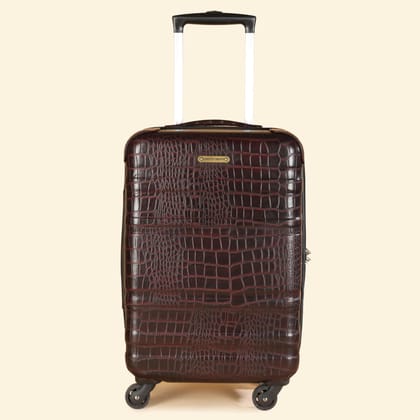 Trolley Bag Premium Quality Genuine Croco Leather Burgundy-Burgundy
