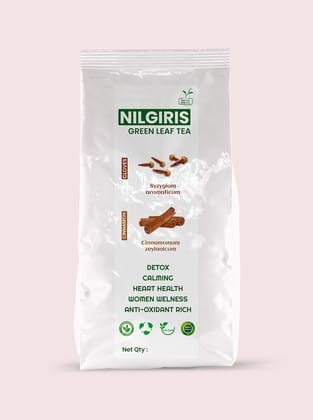 Two Leaf One Bud Nilgris Green Leaf Tea - Cinnamon and Cloves 100 Gms