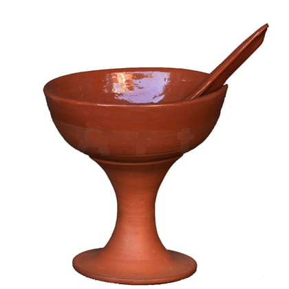 Nature Touch Terracotta Ice Bowl with Premium Ceramic Coating  Ideal for Cold Dishes and Ice