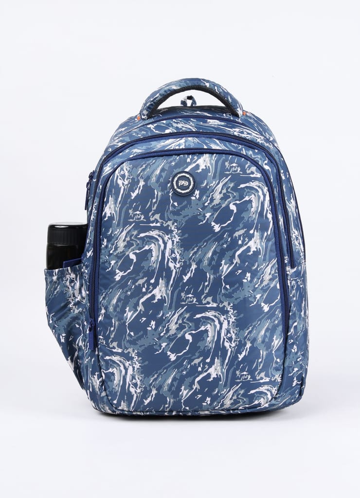 PB Pearlbags Archer 22L printed Laptop Backpack , 3 Compartments, Bottle Holder, Organizer, Premium Fabric, Water Resistant Anti Theft , School & College Bag for Boys and Girls, Office & Travel Bag for Men and Women
