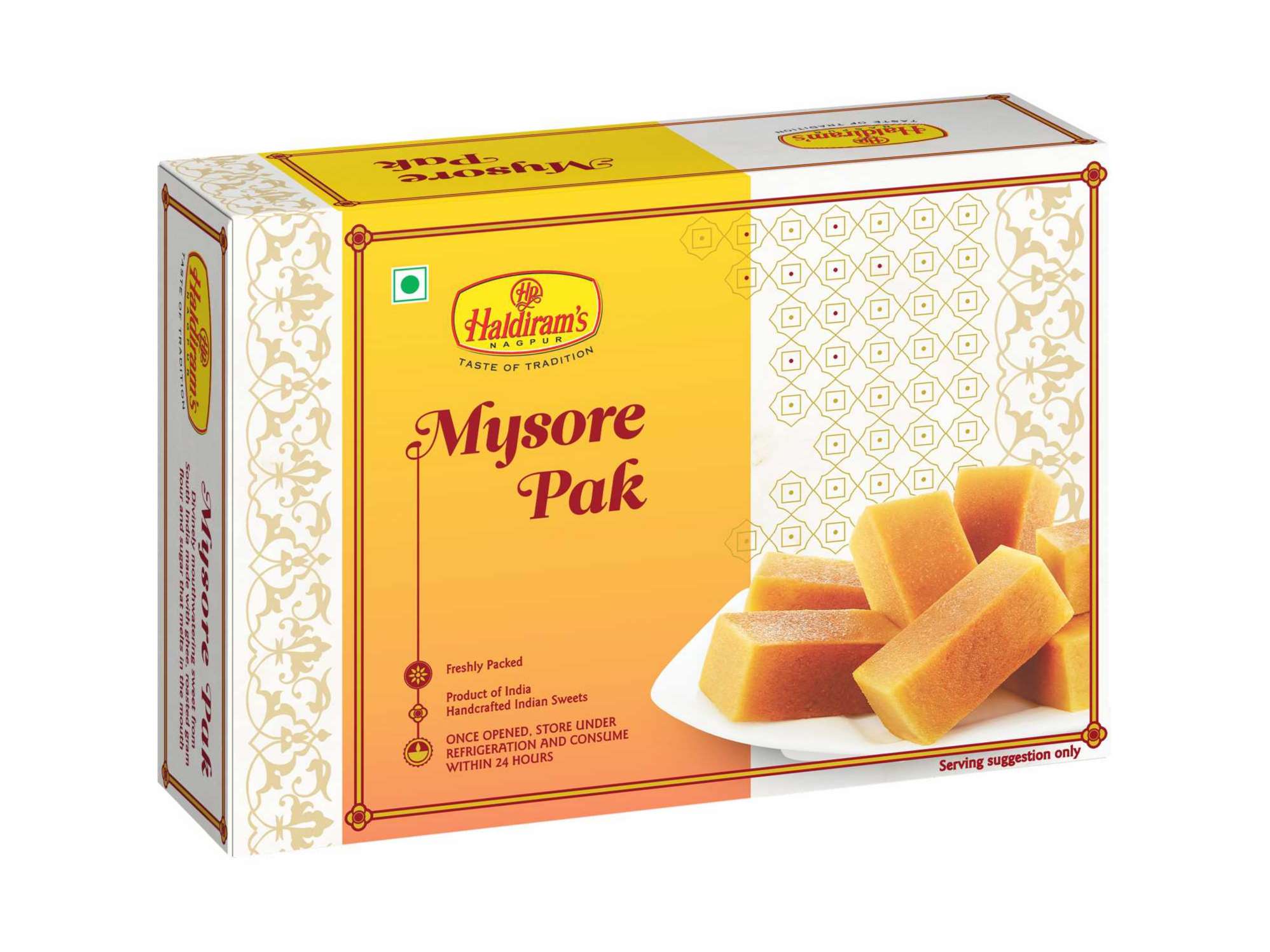 Haldiram's Mysore Pak Packed Sweets - 500 Gm - Pack of 2