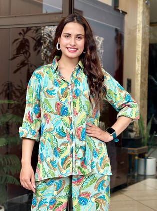 Bird Printed Shirt-S