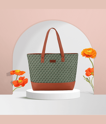 CLUCI Tote Bag Fabric Set of 1 ( Brown )