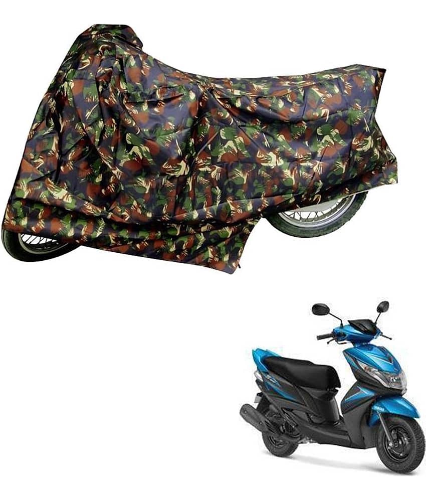 AutoRetail Dust Proof Two Wheeler Polyster Cover for Yamaha Ray Z (Mirror Pocket, Jungle Color)