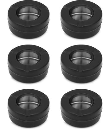 Stainless Steel Black Matt Lid Ash Tray- Set of 6