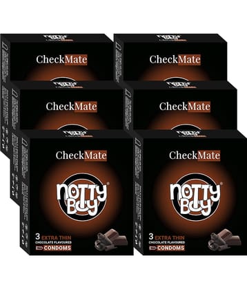 NottyBoy Chocolate Flavoured Extra Thin Condoms Combo Pack - 6, 18 Pcs