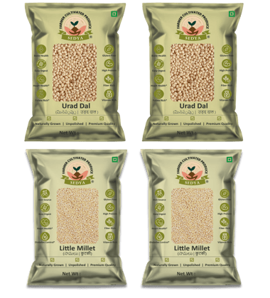 Sedya Premium Urad Dal & Little Millet Combo | Protein & Fiber Rich | 2kg (1kg Each)