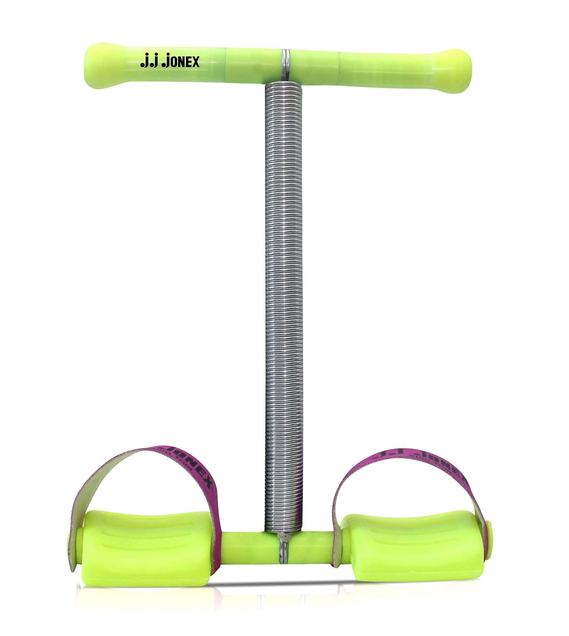 "JONEX Tummy Trimmer - Single Spring Sit Up Pull Rope, Elastic Tension Fitness Foot Pedal, Abdominal and Leg Exerciser, Sport Fitness Equipment (Made in India), Green"