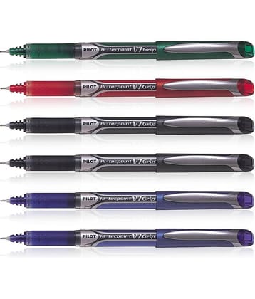 Pilot Hi-tecpoint V7 Pen (2 Blue/2 Black/1 Red/1 Green) Roller Ball Pen