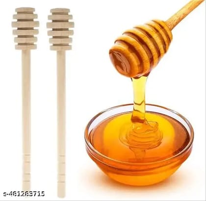 Shreeja Shilpcraft Natural Neem Wood Honey Dipper - Eco-Friendly & Antibacterial Drizzle Stick 6inch (Pack of 2)