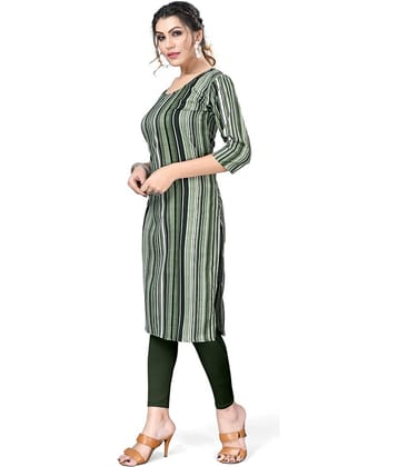 AK FASHION MALL Pack of 1 Crepe Printed Straight Women's Kurti - ( Multicolor )