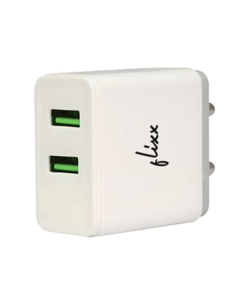 Flixx Mobile Wall Charger with Dual USB Output (2.1 Amp, White)