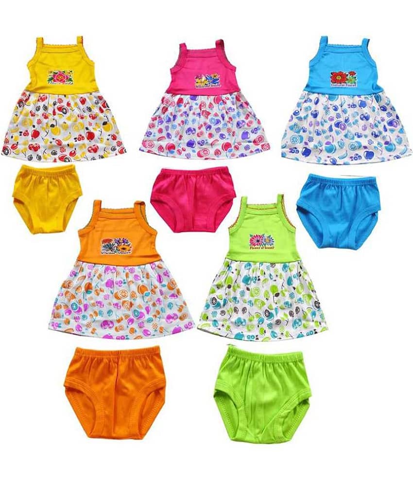 FASHION AND FANCY MULTICOLOUR COTTON FROCKS FOR NEW BORN BABY SLEEVLEES  2K EDITION