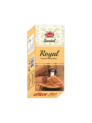 ROYAL SANDAL Bambooless Dhoop Sticks 100g - Packaging-Premium Dhoop 100g ,Fragrance-Sandalwood