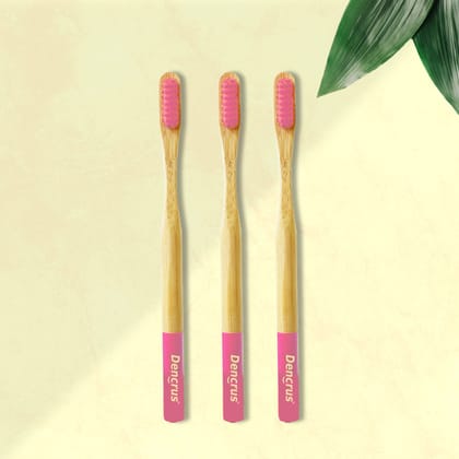 Orby Plus Bamboo Toothbrush – Extra Soft Bristles & Gum Care (Pink)-Pack of 3