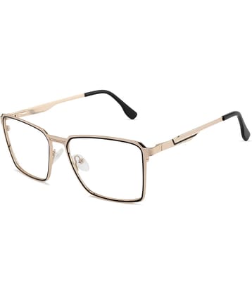 Hexxa Gold Rectangular Eyeglass Frame ( Pack of 1 )